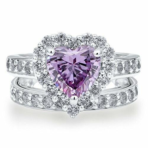 Heart-shaped amethyst and diamond ring