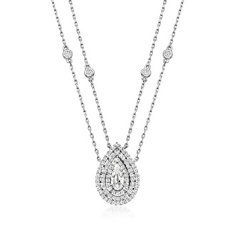 Ross-Simons CZ 2-Strand Drop Necklace