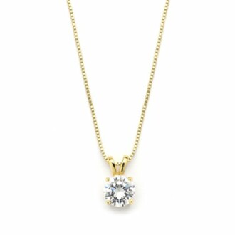 Mariell Cubic Zirconia Crystal Gold Pendant Necklace