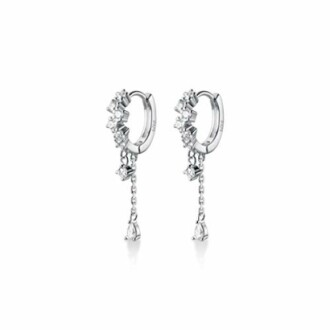 SLUYNZ 925 Sterling Silver CZ Hoop Earrings